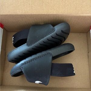 Nike Black Slide Sandals with White Logo